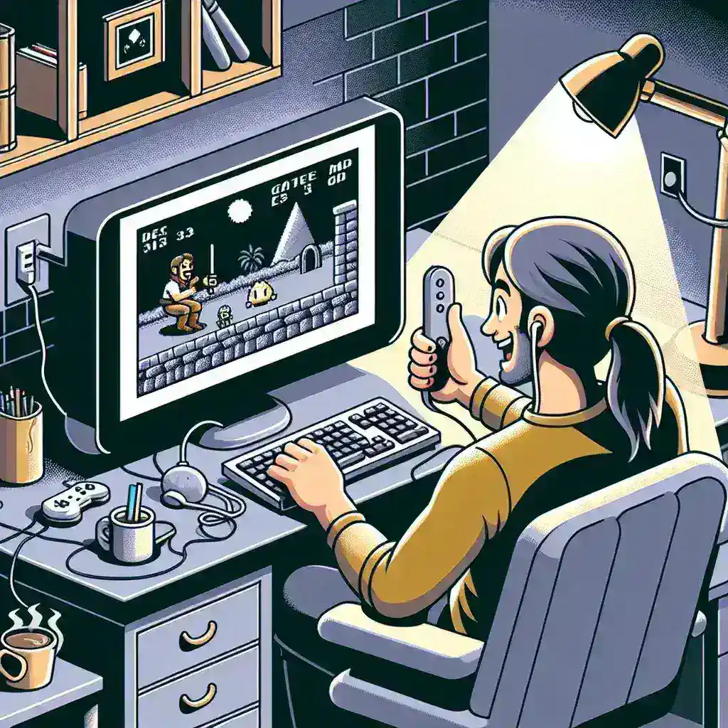 Sure! Here’s an SEO-optimized alt text for an image that could accompany the article "Riset: Mengapa Gamer PC Lebih Menggandrungi Game Klasik?": "Ilustrasi gamer PC yang menikmati game klasik di monitor, dengan suasana retro dan perangkat gaming modern, menggambarkan tren meningkatnya minat gamer terhadap permainan nostalgia." This alt text includes relevant keywords related to the article’s theme, while also describing the content of the image effectively for both SEO and accessibility.