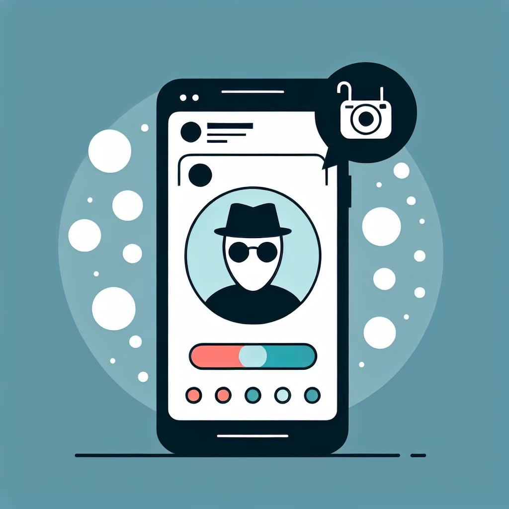 "Illustration of Instagram Story Viewer interface showing how to view Instagram stories anonymously, with emphasis on user privacy and easy navigation, for the article 'Cara Menggunakan Instagram Story Viewer untuk Melihat Story Secara Anonim'."